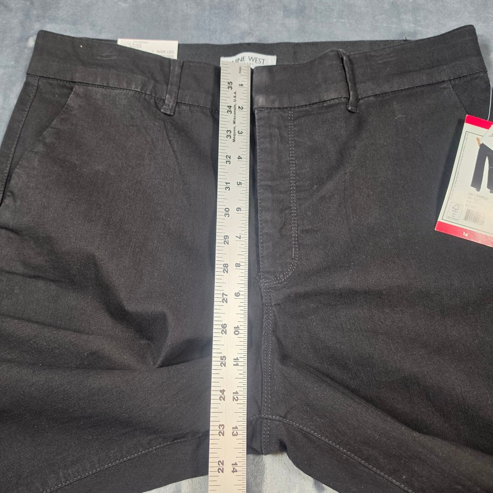 Nine West Jeans Womens Wide Leg Trouser Black Pants SDNWB3327 Size 14 - Picture 6 of 11
